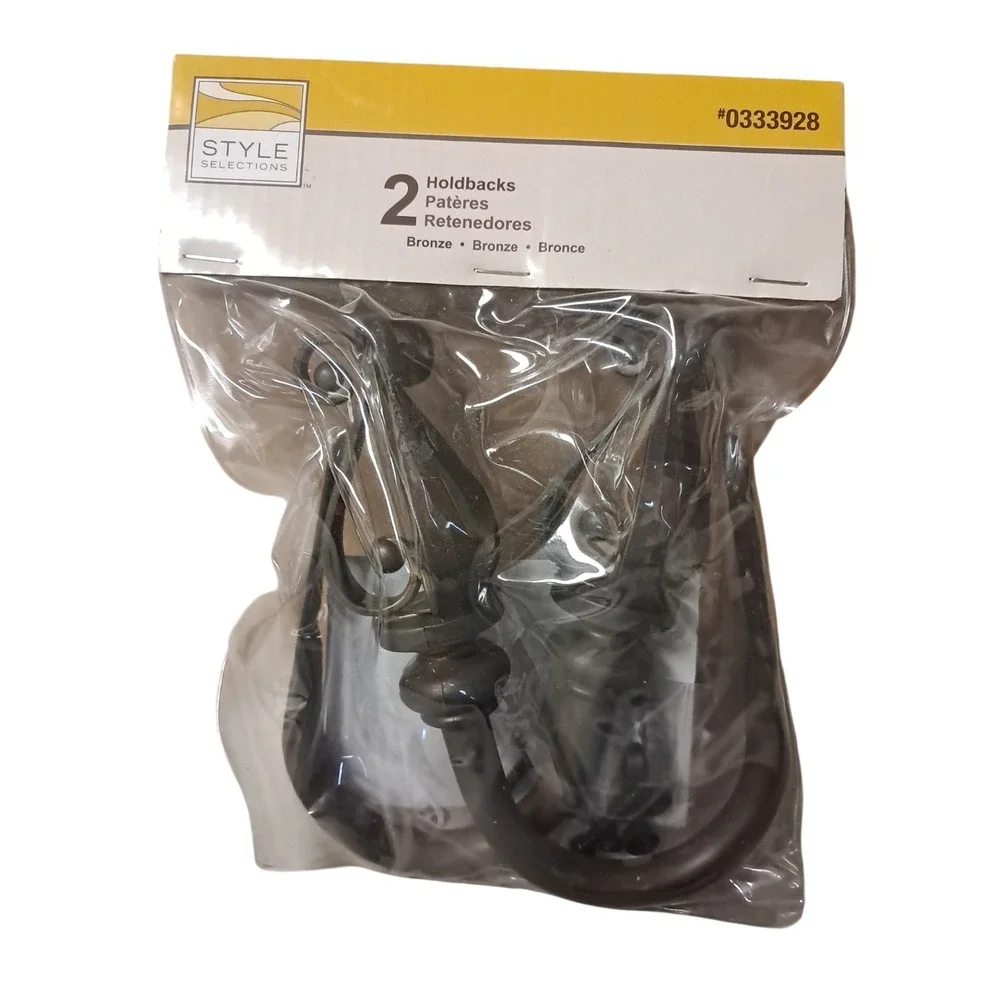 Metal Holdbacks Style Selections Aged Bronze Finish #0333928‎ Set of 2